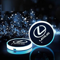 2X Lumières LED pour Porte-gobelet Lexus, 7 Couleurs Changeantes Pack 2 - vue rapprochée - Becquet Voiture