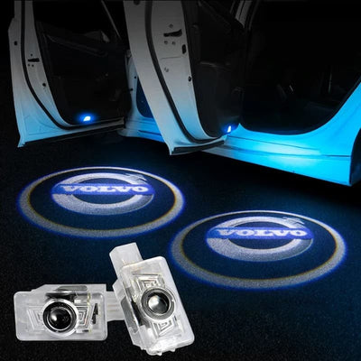 2X Lumières LED pour Portes Volvo Projection Logo Haute Définition - vue de face - Becquet Voiture