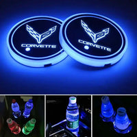 2X Porte Gobelet LED Corvette Avec 7 Couleurs Changeantes - vue de face - Becquet Voiture