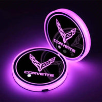 2X Porte Gobelet LED Corvette Avec 7 Couleurs Changeantes - vue de trois-quarts - Becquet Voiture