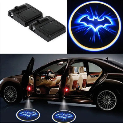 2x Projecteurs De Porte LED Batman Sans Fil 2 Pièces - vue de face - Becquet Voiture