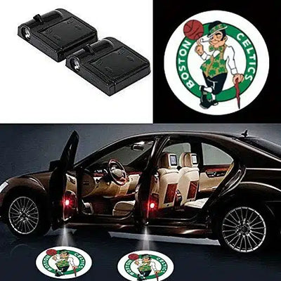 2x Projecteurs de Porte LED Logo Boston Celtics pour Voiture - packshot studio - Becquet Voiture