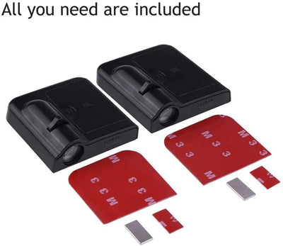 2X Projecteurs De Porte LED Pour Voiture Logo Pirates - vue de trois-quarts - Becquet Voiture