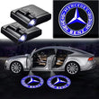 2X Projecteurs de Porte LED Sans Fil Mercedes Logo Lumineux