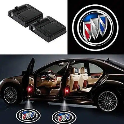 2x Projecteurs de Porte LED sans fil pour Buick projetés - vue de face - Becquet Voiture