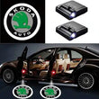 2X Projecteurs de Porte LED Skoda Sans Fil - Logo Projecteur