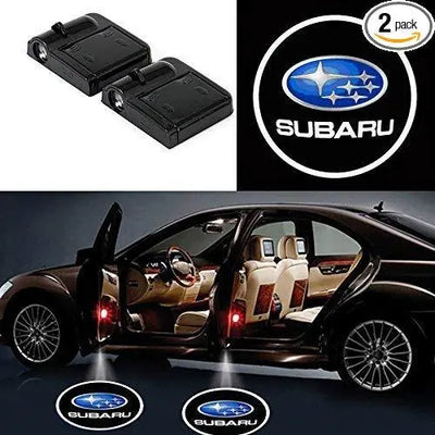 2X Projecteurs LED de Porte Subaru Sans Fil Projection Logo - vue de face - Becquet Voiture