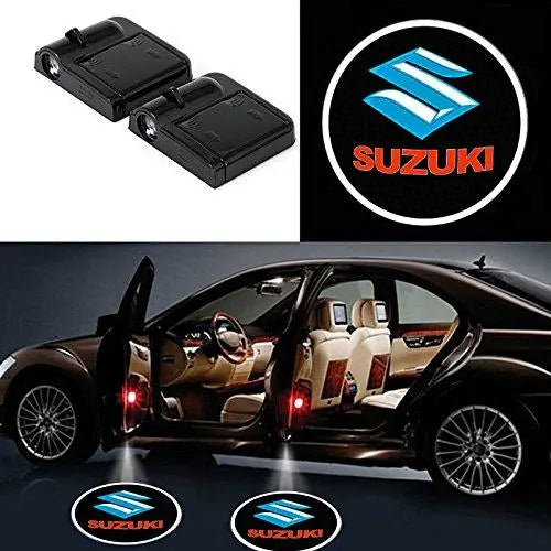 2X Projecteurs LED Logo de Porte pour Voiture Suzuki - vue de face - Becquet Voiture