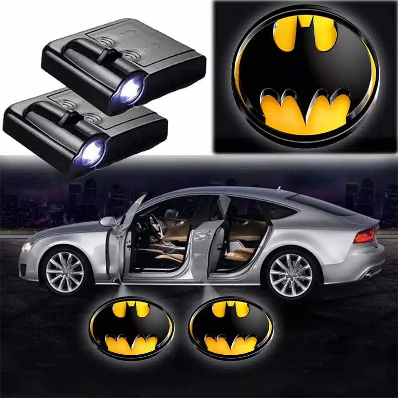 2X Projecteurs LED Porte Batman pour Voiture Logo Projection - vue de face - Becquet Voiture