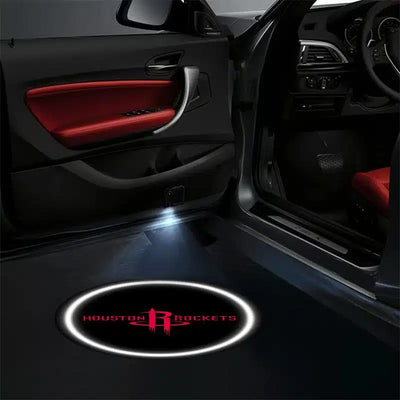 2X Projecteurs LED Porte Houston Rockets - Logo Projeté Sans Fil - packshot studio - Becquet Voiture