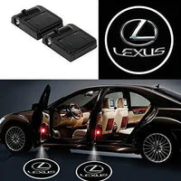 2X projecteurs LED pour portes de voiture Lexus logo projeté - vue de face - Becquet Voiture