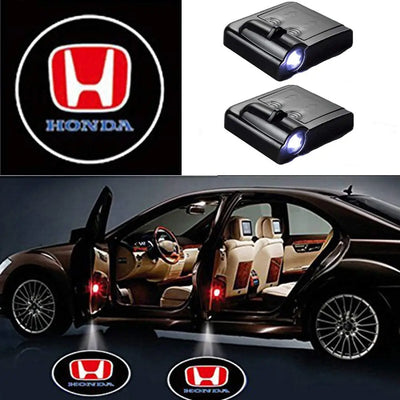 2X Projecteurs LED Sans Fil pour Portes Honda - Logo Projecteur - vue de face - Becquet Voiture