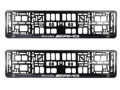 2x Supports de Plaque Mercedes AMG - installé sur véhicule - Becquet Voiture