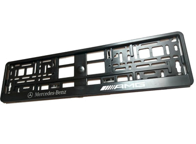2x Supports de Plaque Mercedes AMG - vue de profil - Becquet Voiture