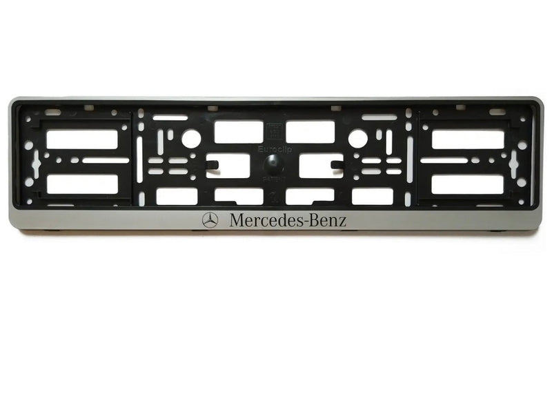 2x Supports de Plaque Mercedes Gris - vue arrière - Becquet Voiture