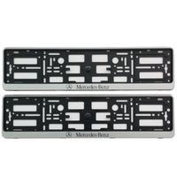 2x Supports de Plaque Mercedes Gris - vue de face - Becquet Voiture