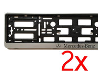 2x Supports de Plaque Mercedes Gris - vue de profil - Becquet Voiture
