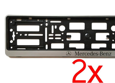 2x Supports de Plaque Mercedes Gris - vue de profil - Becquet Voiture