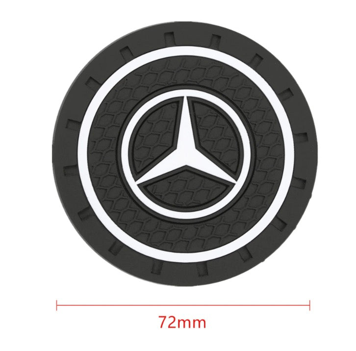 2x Tapis Porte Bouteille Mercedes 72mm - vue de face - Becquet Voiture