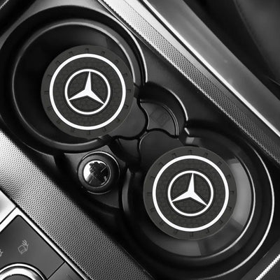 2x Tapis Porte Bouteille Mercedes 72mm - vue de profil - Becquet Voiture