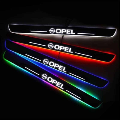 Seuils de porte LED Opel sans fil 7 couleurs changeantes