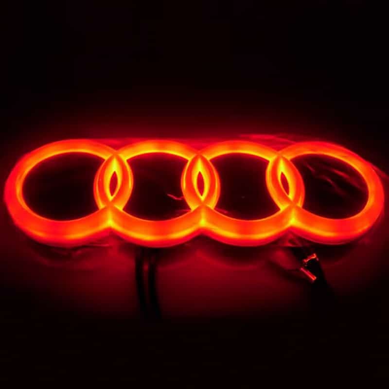 Logo Audi Lumineux LED 4D pour hayon Bleu Rouge Blanc