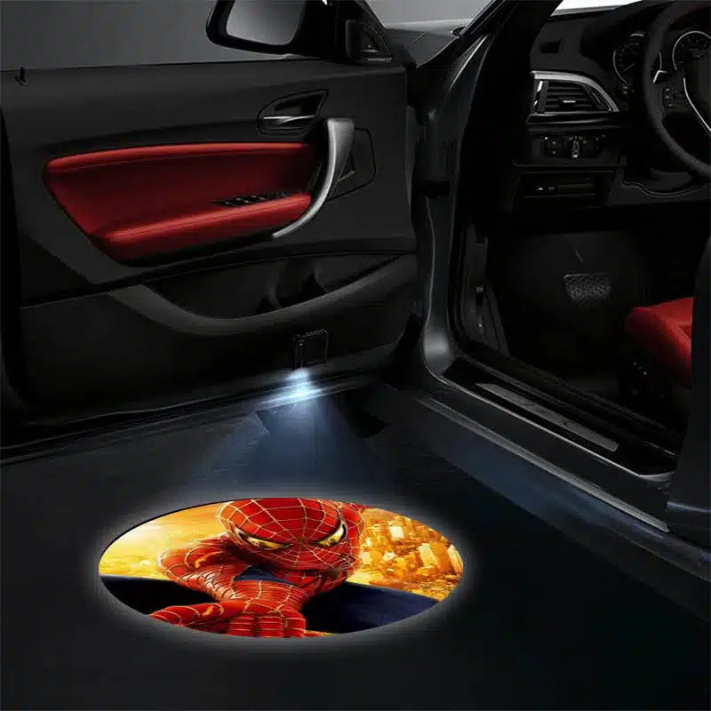 2x Projecteurs de Porte LED Spiderman Marvel projection logo voiture