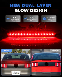 3ème Feu Stop LED Ford Mustang 2010-2014 - installé sur véhicule - Becquet Voiture