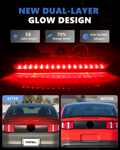 3ème Feu Stop LED Ford Mustang 2010-2014 - installé sur véhicule - Becquet Voiture