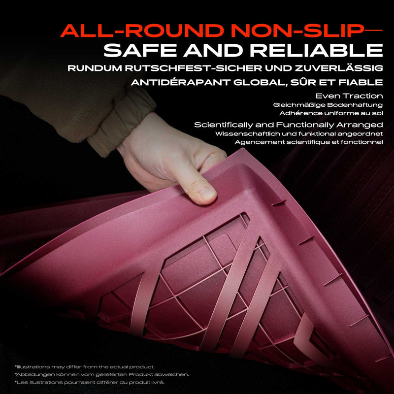 Tapis de Sol Tesla Model Y 2020-2023 TPE Frankberg 6 Pièces Rouge