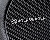 4x Autocollant Haut parleur Volkswagen Alliage Aluminium - vue de profil - Becquet Voiture