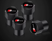 4x Bouchons de Valve Audi S-line Noir - vue de face - Becquet Voiture