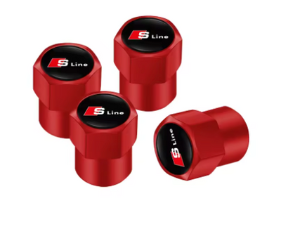 4x Bouchons de Valve Audi S-line Noir - vue de profil - Becquet Voiture
