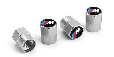 4x Bouchons de Valve BMW Noir Argent - vue arrière - Becquet Voiture