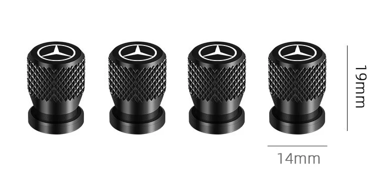4x Bouchons de Valve Mercedes - vue arrière - Becquet Voiture