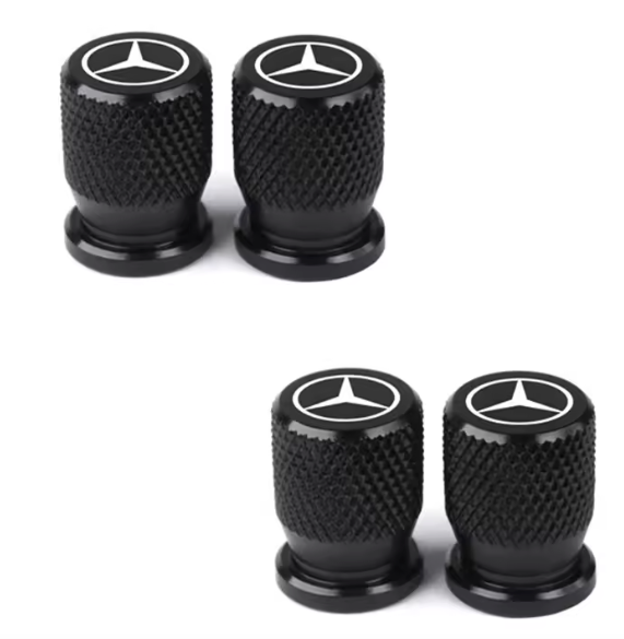 4x Bouchons de Valve Mercedes - vue de face - Becquet Voiture