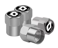4x Bouchons de Valve Renault Noir Argent - vue de profil - Becquet Voiture