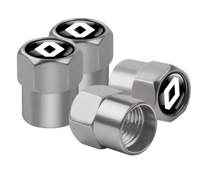 4x Bouchons de Valve Renault Noir Argent - vue de profil - Becquet Voiture