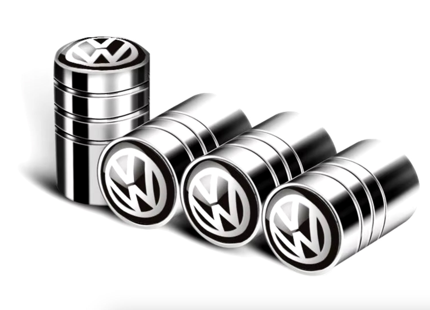 4x Bouchons de Valve VW Aluminium - vue de face - Becquet Voiture