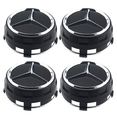 4x Caches Jantes Mercedes AMG - Noir 75mm - vue de face - Becquet Voiture