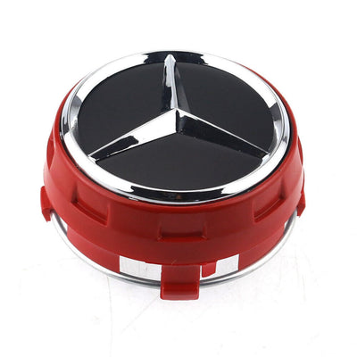 4x Caches Jantes Mercedes AMG - Rouge 75mm - vue arrière - Becquet Voiture
