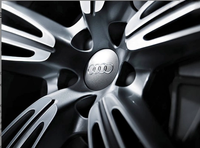 4x Audi Wheel Centers Gray 60mm - front view - Becquet Voiture