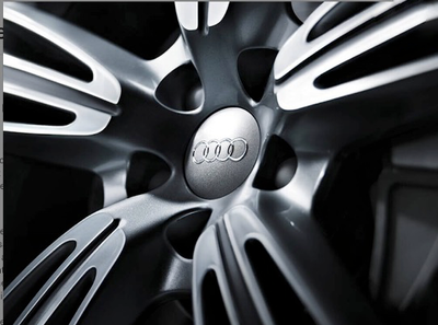 4x Centres de Roues Audi Gris 60mm - vue de face - Becquet Voiture