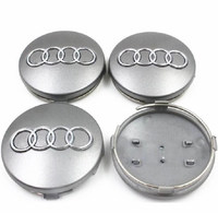 4x Audi Wheel Centers Gray 60mm - side view - Becquet Voiture