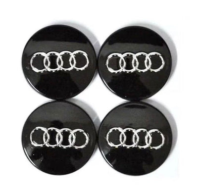 4x Centres de Roues Audi Noir 60mm - vue de profil - Becquet Voiture