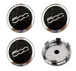 4x Centres de Roues Fiat 500 Noir Chrome 60mm