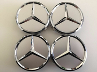4x Mercedes Radmuttern Silber 75mm - Vorderansicht - Becquet Voiture