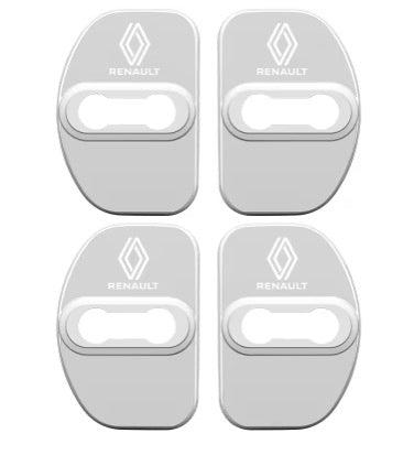 4x Couvercles de Serrure de Porte Renault Carbone Chrome - vue de profil - Becquet Voiture