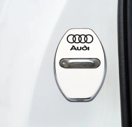 4x Couvercles de Serrure Porte Audi Chrome - vue de face - Becquet Voiture