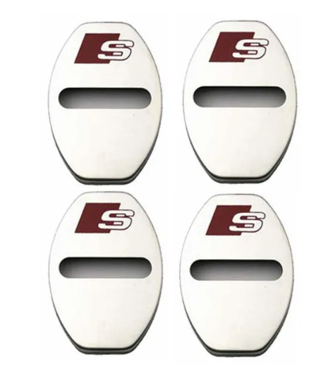 4x Couvercles de Serrure Porte Audi S Chrome - vue de face - Becquet Voiture
